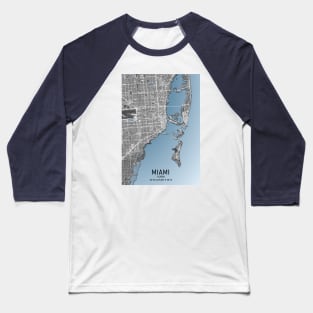 Miami City Map white and blue Baseball T-Shirt